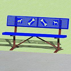 PCXB/CW-6HU12 park bench with dog art.