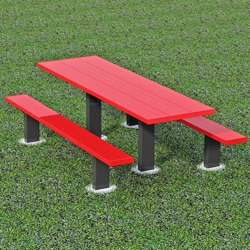 APT Series Multi-Pedestal Picnic Table - Using Aluminum