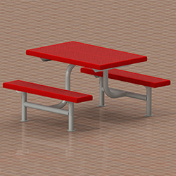 FCT Food Court Table Perforated Red