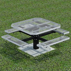 PQT-4 Series Square Pedestal PicnicTable - Using Expanded or Perforated Steel