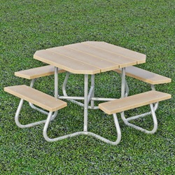 SQT-3 and SQT-4 Series Portable Square Picnic Table -Using Lumber
