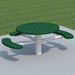 T300/T400 Series Round, Pedestal Accessible Picnic Table With CURVED Seats - Using Recycled Plastic
