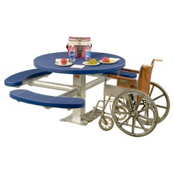 Round, Pedestal Wheelchair Accessible Picnic Table - T300 and T400 Series