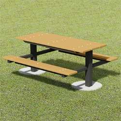 TPT Series Twin Pedestal Picnic Table - Using Recycled Plastic