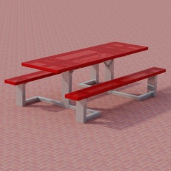WPTS Square Frame Accessible Picnic Table - Using Perforated Steel