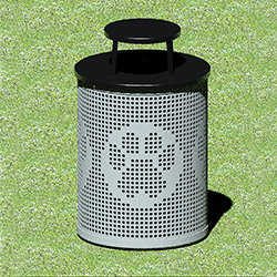 CN-R/RA-32 trash receptacle with dog art