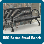 B80 Series Bench with round metal plaque