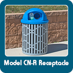 Model CN-R Cut Steel Plate Trash Receptacle