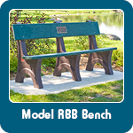 Model RBB Recycled Plastic Bench with custom metal plaque