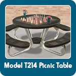 Model T214 Picnic Table with custom game board top