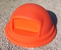 Orange Plastic Dome Lid for Trashcan