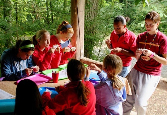 kids doing crafts