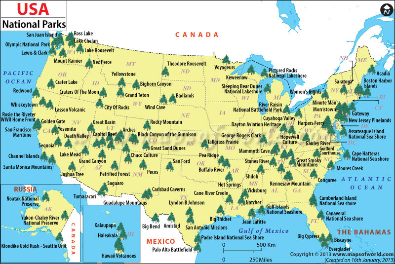map of national parks