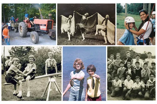 collage of camping photos