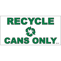 Model DE-41 -  RECYCLE CANS ONLY Decal for BPRT Series Receptacles