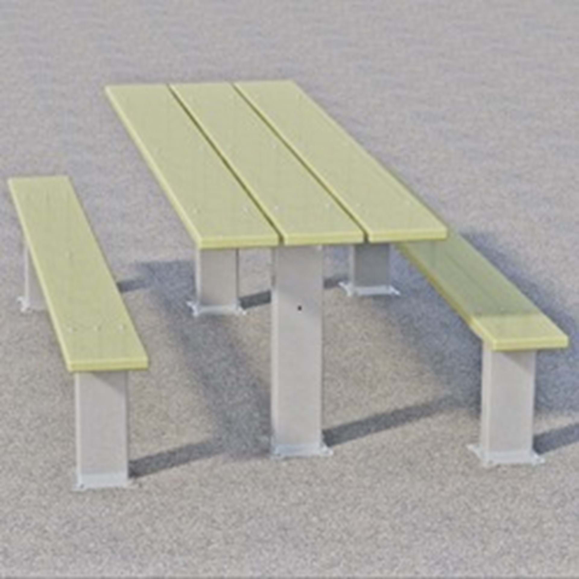 APT Series Multi-Pedestal Picnic Table - Using 2x10" Recycled Plastic Planks