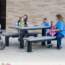 APT Series Multi-Pedestal Picnic Table - Using 3x4" Recycled Plastic Timbers