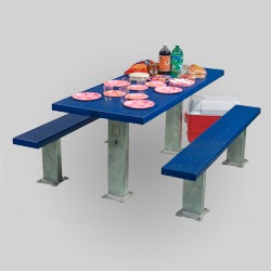 APT Series Multi-Pedestal Picnic Table - Using Perforated Steel