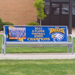 Sign Bench - B400 Series Contour Seat- Your custom sign is the backrest.