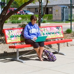 Sign Bench - Your custom sign is the backrest.  B400 Series.