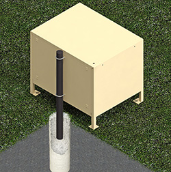 Optional Embedded Post Mount for BPFL Food Lockers