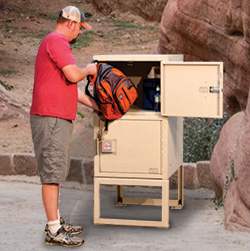 Model BPFL-T-18 Bear Resistant Trail Side Locker, 2 compartments.