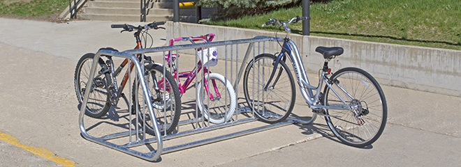 Model BR210DS/G double-sided "bell" style bike rack
