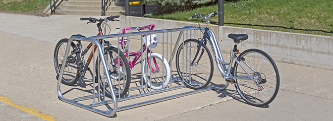 Model BR210DS/G double-sided "bell" style bike rack Model BR210DS/G double-sided "bell" style bike rack