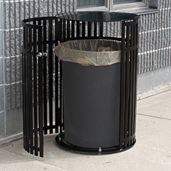 CN-R/SP3-36D Steel Trash Receptacle Door Open