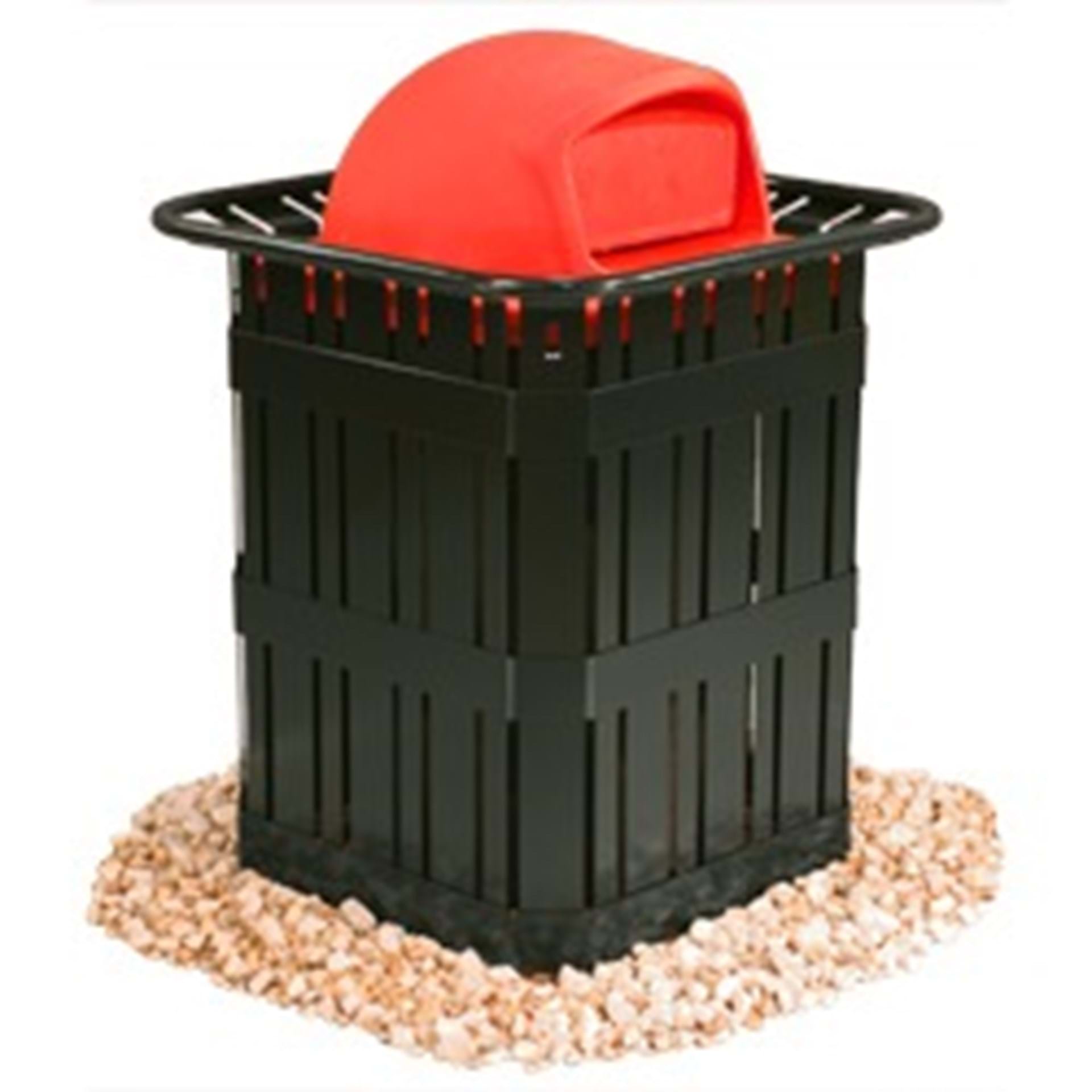 Square Trash and Recycling Receptacles - Amherst Collection