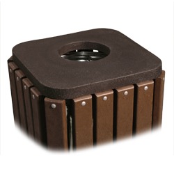 Square Molded Black Plastic Lid - Flat