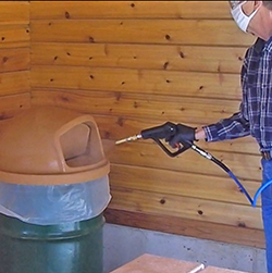 DMS-TNT350 Disinfecting Mister on Trash Can. DMS-TNT350 Disinfecting Mister on Trash Can.