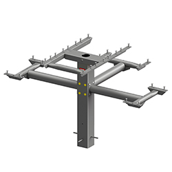 PQT3B Series Frame Kit - Accessible Square Pedestal Picnic Table. Use With Contour Steel Bench Seats