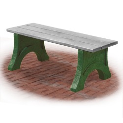 Rock Island Outdoor Park Bench | Recycled Plastic (Length: 4 feet, Mounting  Options: Free-Standing (Standard), Color Options: Brown RP, Arm Rest: Yes)