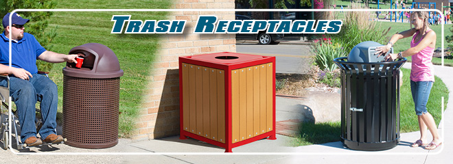 trash receptacles