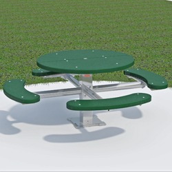 T300/T400 Series Round, Pedestal Picnic Table With CURVED Seats - Using Recycled Plastic