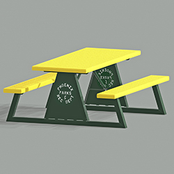 T720 Custom Identity Picnic Table - Using Perforated Steel