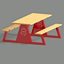 T720 Custom Identity Picnic Table - Using Lumber