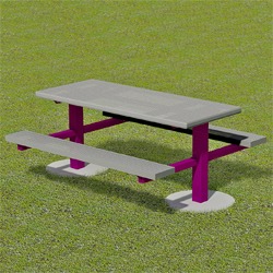 TPT Series Twin Pedestal Picnic Table - Using Expanded Steel