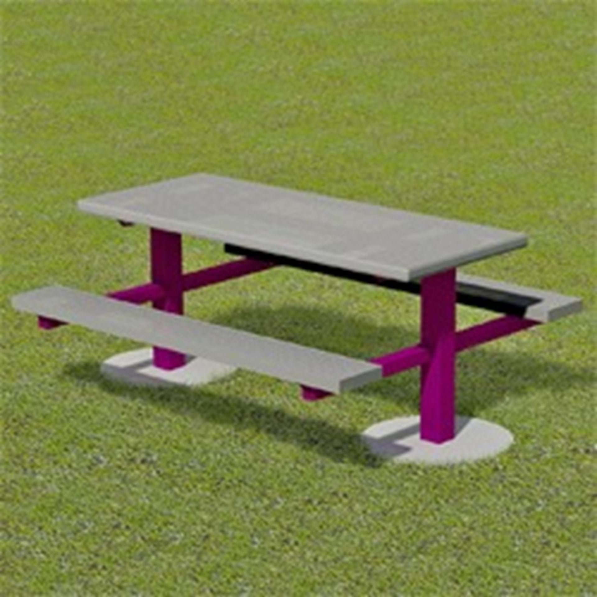 TPT Series Twin Pedestal Picnic Table - Using Expanded Steel