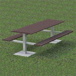 TPT Series Twin Pedestal Picnic Table - Using Formed Steel Channel