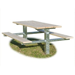 TPT Series Twin Pedestal Picnic Table - Using Lumber