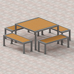 TQ704/CA-4PC Square Frame Picnic Table TQ704/CA-4PC Square Frame Picnic Table