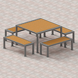 TQ704/CA-4PC Square Frame Picnic Table