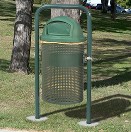 Outdoor Steel Garbage Receptacle, Park Trash Containers