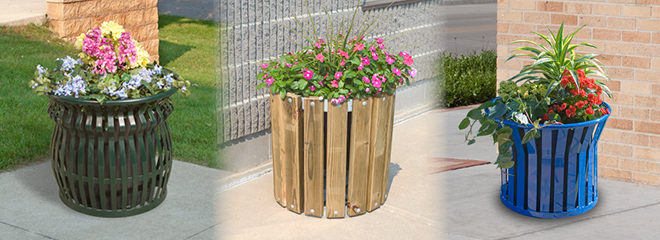 Floral planters add color to any landscape Floral planters add color to any landscape