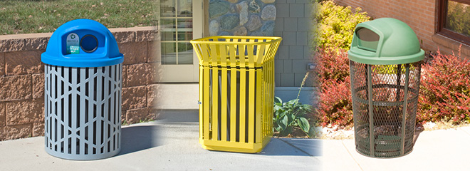 Commercial Playground Garbage Cans & Trash Bins